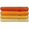Ensemble de 4 serviettes de bain - 70 x 140 cm - Jaune