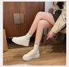 2025 small thick-soled heightening little white shoes women's new spring and summer casual versatile Korean sports round head board shoes