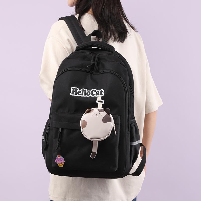 Schoolbag Girl's Nylon Colorblock Backpack