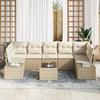 VidaXL Ensemble de Canapés de Jardin 8 Pièces avec Coussins Beige Poly Rattan 3346981