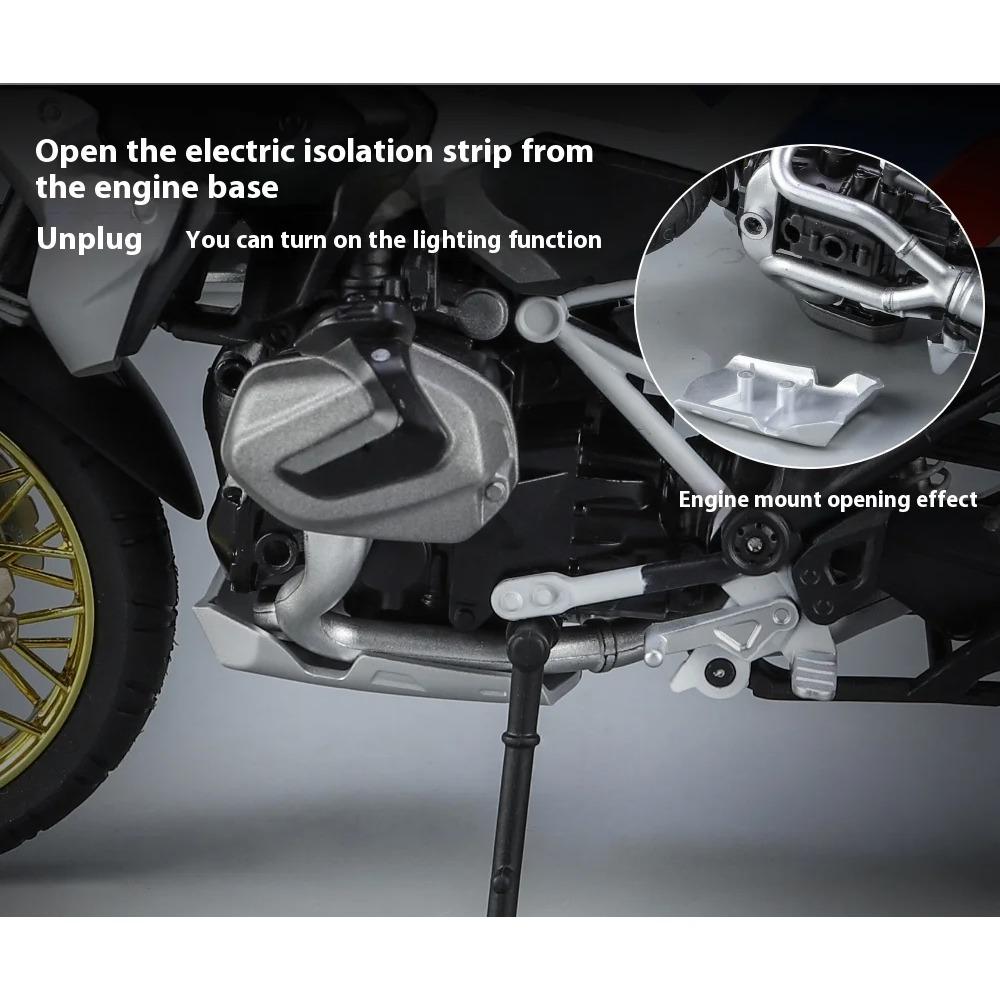 1/9 Scale BMW R1250 GS Adventure Alloy Diecast Metal Model Motorcycle Sound & Light Model Toy Gift with Boyfriend Children Present Kid