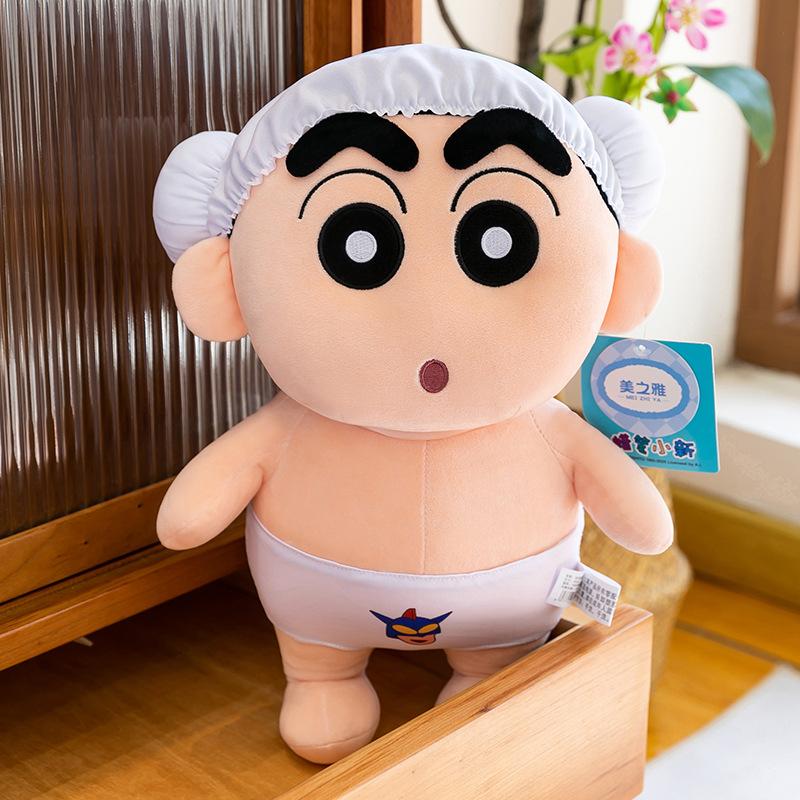 Bath Crayon Small New Plush Toy for Friends Birthday Gift Bathrobe Doll Home Ornament