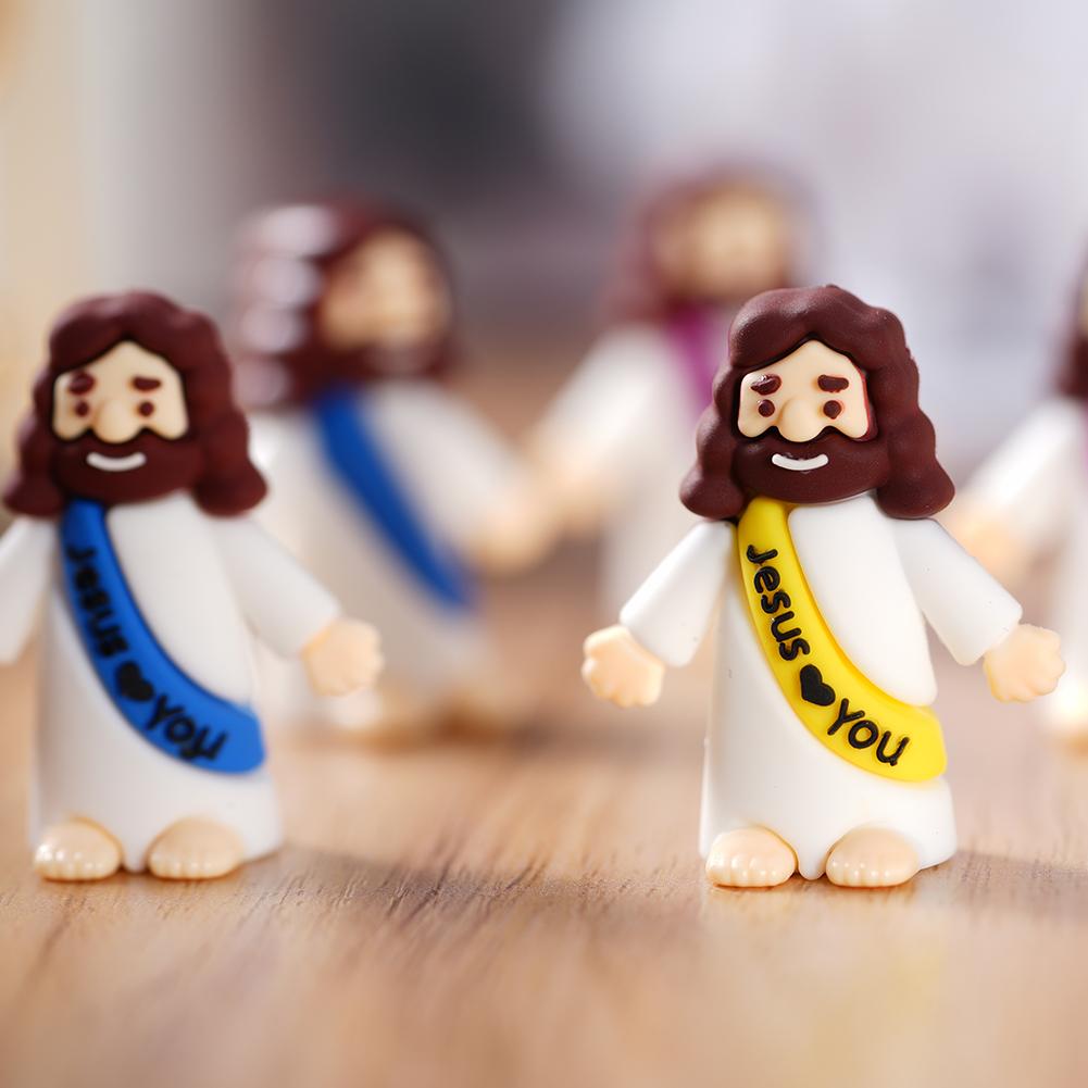 50pcs Mini Jesus Statue Easter Decoration Jesus Toys Figure Christ Religious Savior Jesus Doll Easter Supplies Desk Ornament