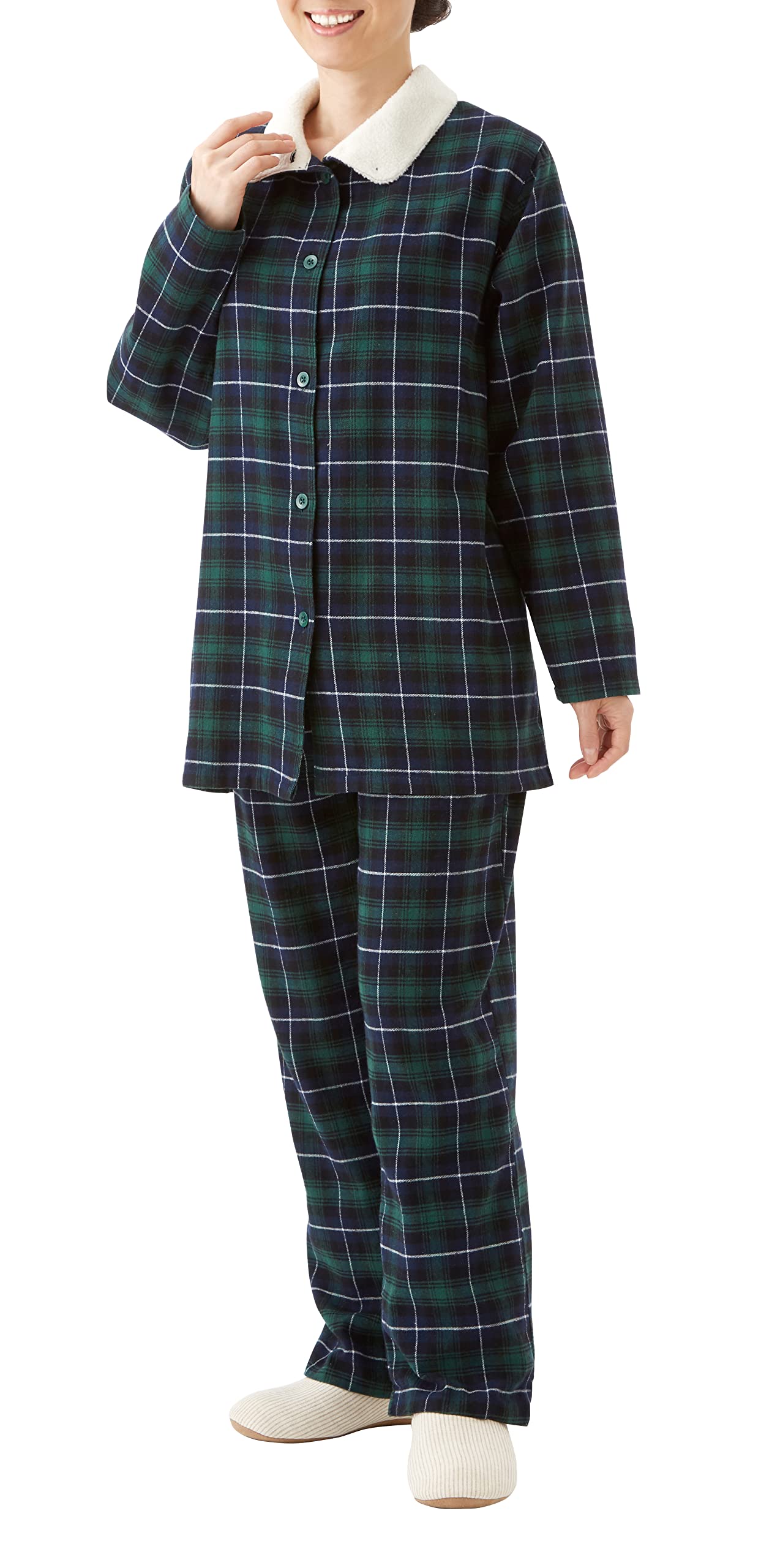 

Selvan warm boa cotton pajamas green 100% M~L