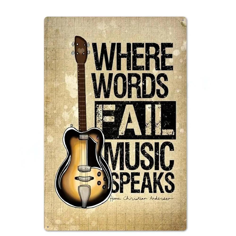 FJ Metal Tin Signs Decor Rock Roll Vintage Metal Sigsn Plaque Metal Posters Retro Rock Home Bar Wall