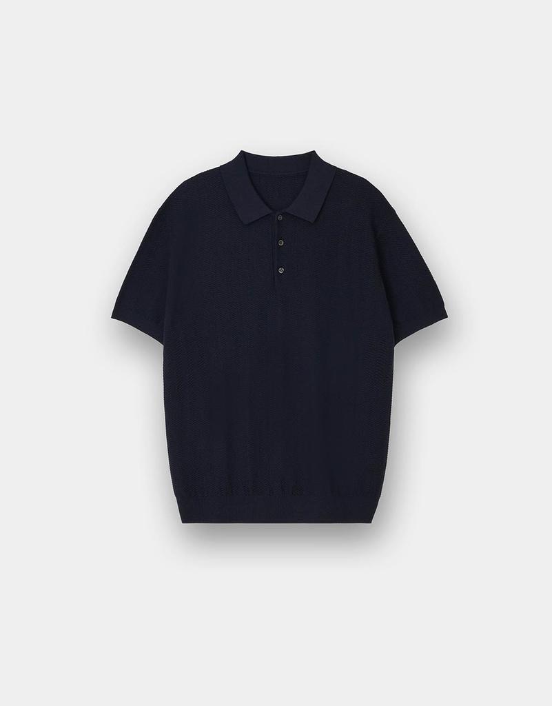 CONCEPTS1ONE Herringbone Short Sleeve Polo Knit Sweater 10055526/055526 [4Color]