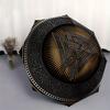 "Golden Triangles: A Symbolic Artwork with Intricate Designs"Umbrella, Portable 3-Fold Compact Umbrella for Men & Women ES53
