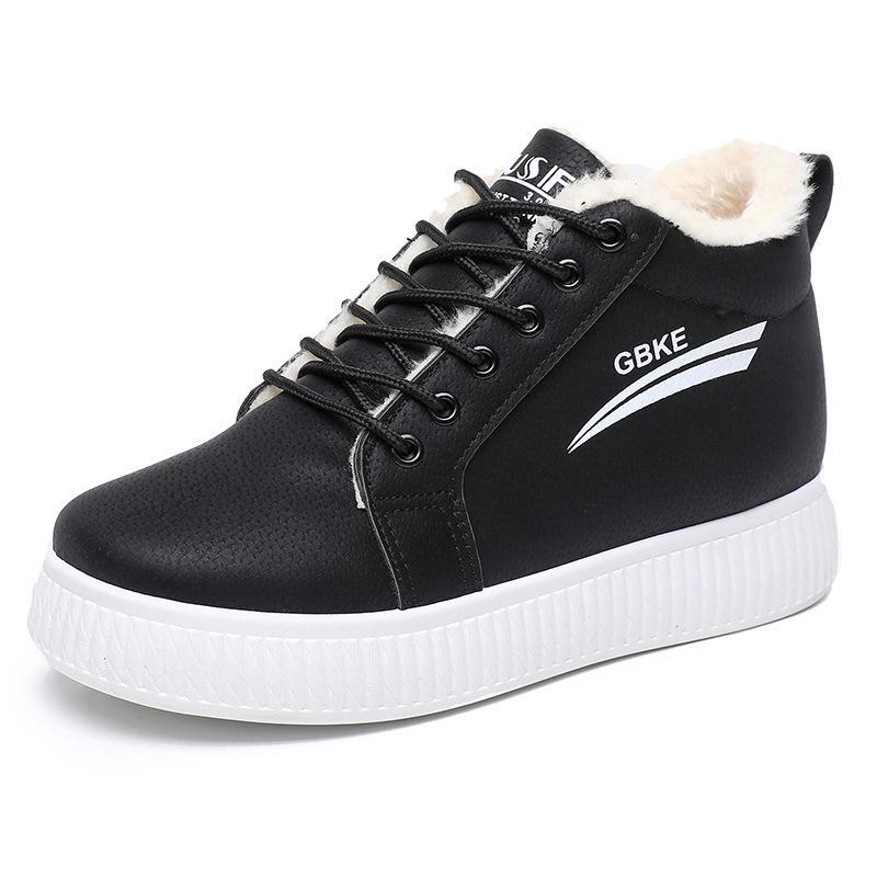 Pluszowe wysokie damskie zimowe buty bawełniane z grubą antypoślizgową podeszwą – koreański styl 2023