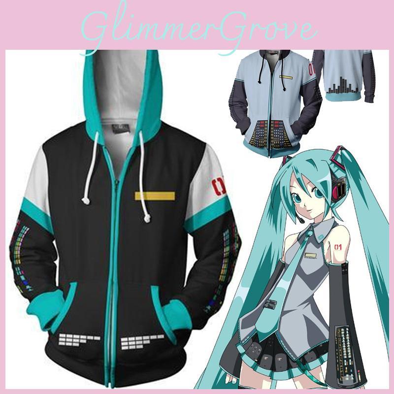 Cozy Anime Hatsune Miku Vocaloid Hoodie With Vibrant 3d Graphic Design For Comfort