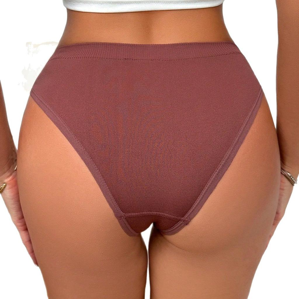 European and American low-rise underwear sports seamless and comfortable solid color sexy elastic briefs women's skin-friendly and breathable