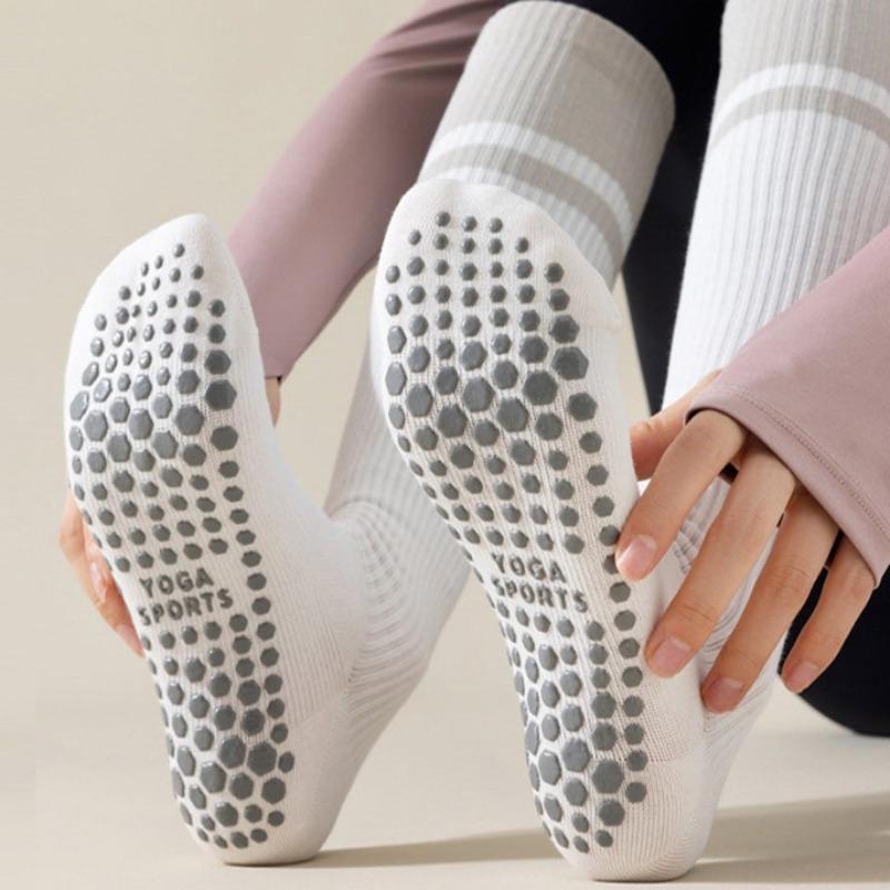 Women's Spring and Summer Long Tube Yoga Socks Anti Slip Pilates Specialized Training Exercise and Fitness Pressure Yoga Socks
