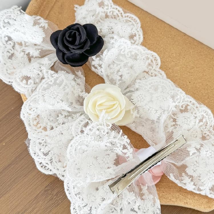 Summer Spring Flower&Lace Bowknot Hairpin for Woman Ponytail Braids Hair Clip