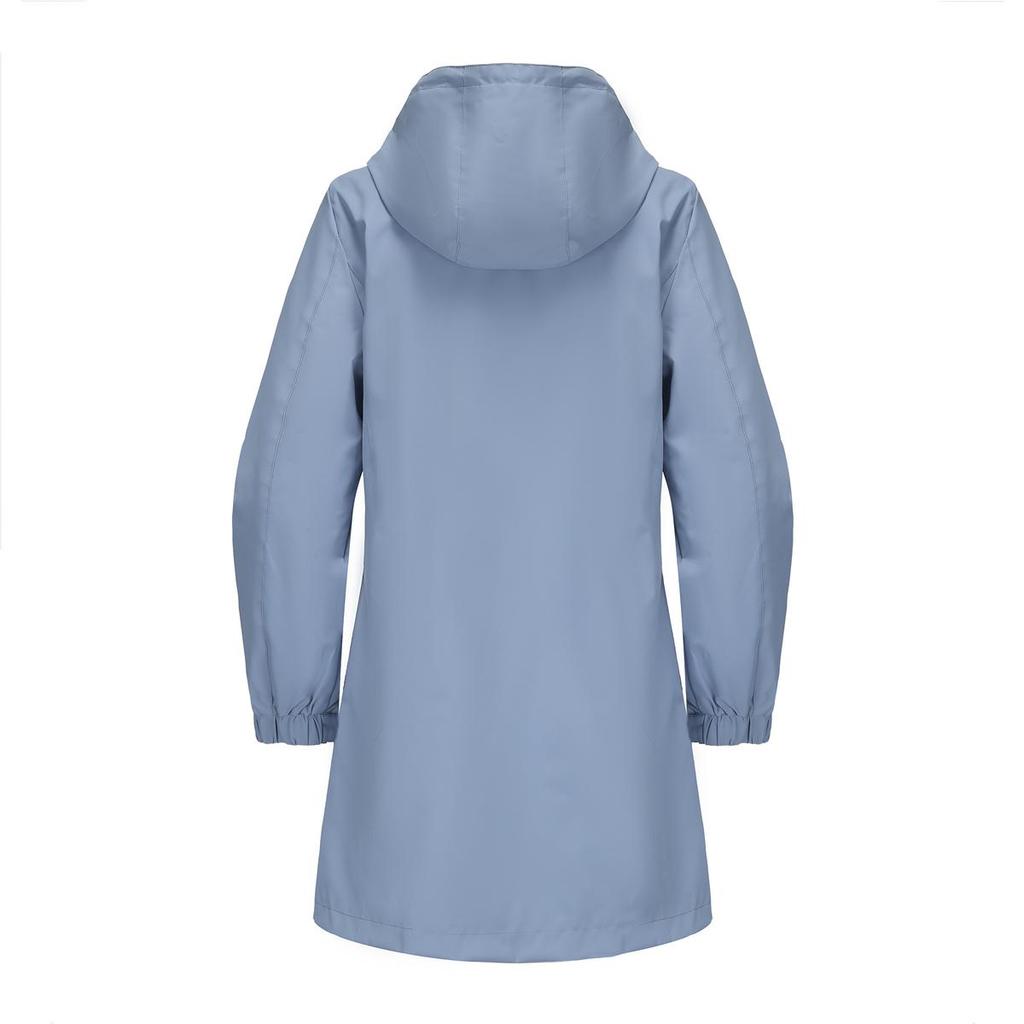 BRIGHT DEER Women’s Waterproof Trench Coat Hooded Windcheater Long Sleeves Zip Up Casual Wear for Autumn Winter Outdoor Sports