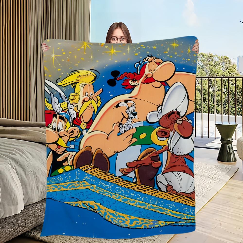 Cartoon A-Asterix And O-Obelix Blanket Soft Comfortable Nap Plush Suitable For Iiving Room Office Bedroom Birthday Home Kid Gift