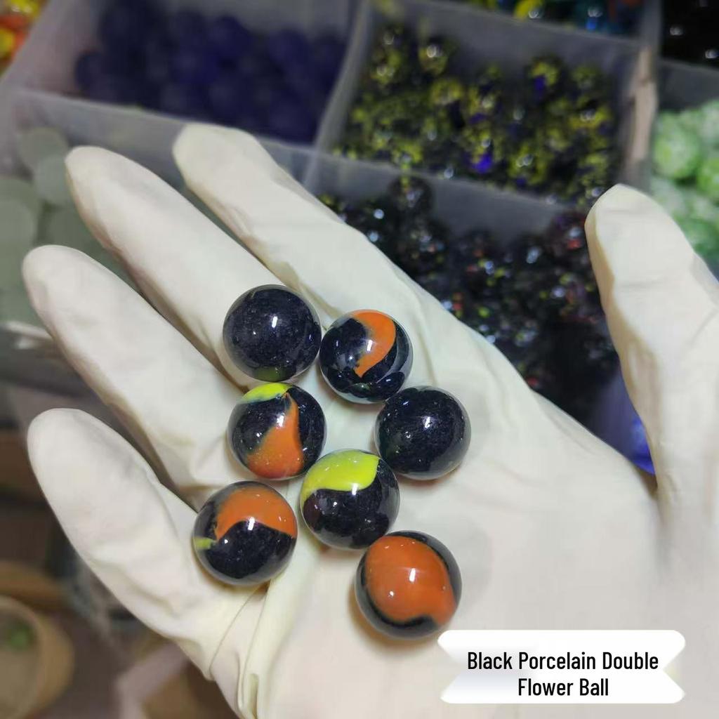 16mm Mixed Checkered Glass Beads & Marbles - Nostalgic Crystal Balls for Kids