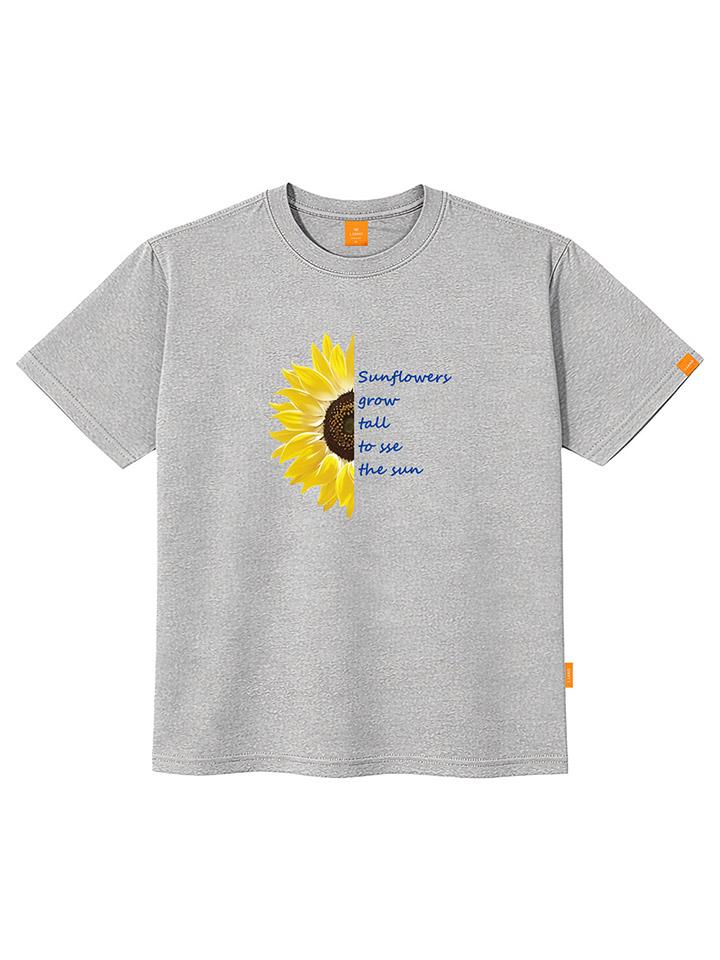 Ellamo Half Sunflower Short Sleeve T-Shirt Unisex Plus Size S~4Xl (A Type)