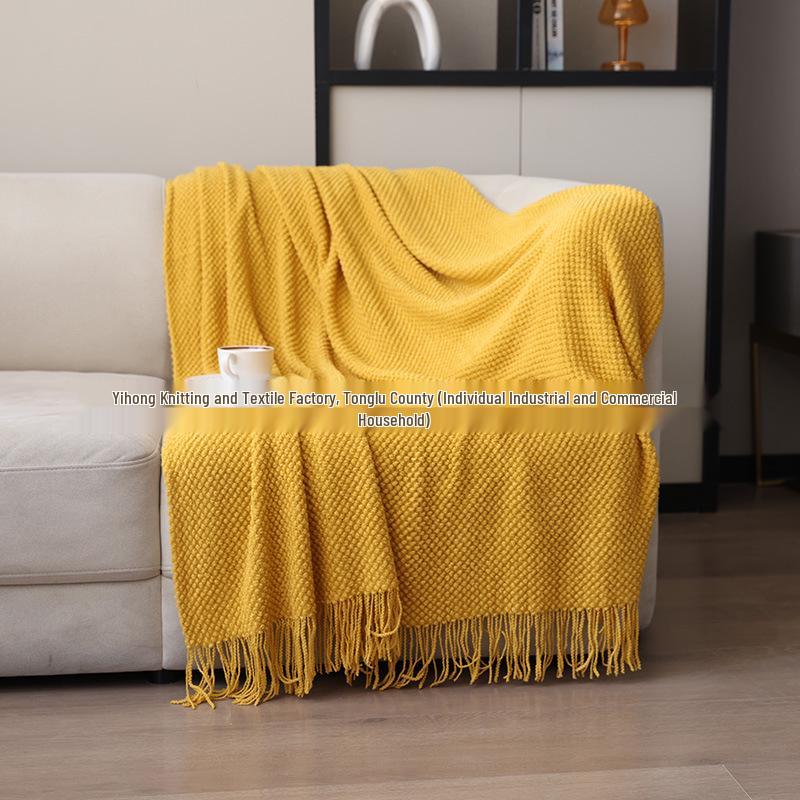 Super Soft Knitted Throw Blanket for Sofa, Office, Nap, Hotel, Bed Runner, or Living Room.