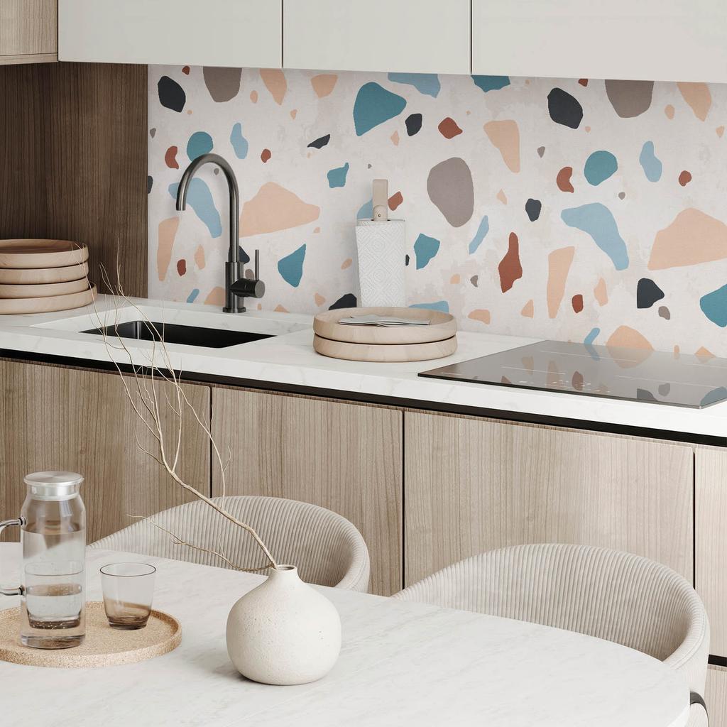 Self-Adhesive Vinyl Panel With Print 100x50 cm Pattern with Stone Fragments