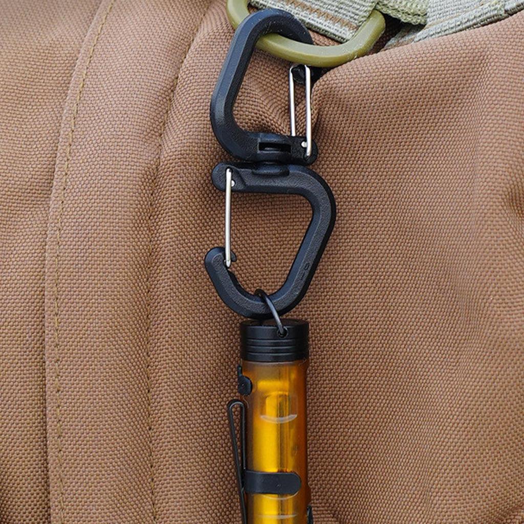 Camping Double Hooks Outdoor Hook Clip Multi-Use Outdoor S Chain Hooks Portable Backpack Locking Hooks With 360 Degree Swivel