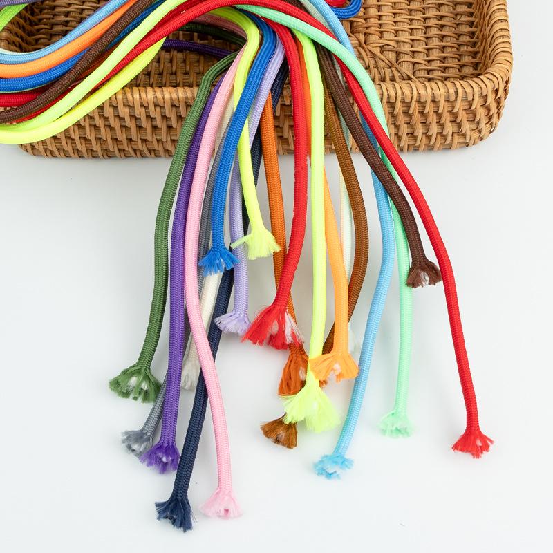5mm Thick Colored Round Polyester Core Rope - Wear-Resistant for Binding, DIY Weaving, Clothing Waistbands, Hats, or Pants.