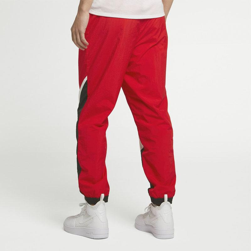 Nike Retro Logo Weave Design Long Loose Knit Sweatpants Men Bottoms Red AR9895-657