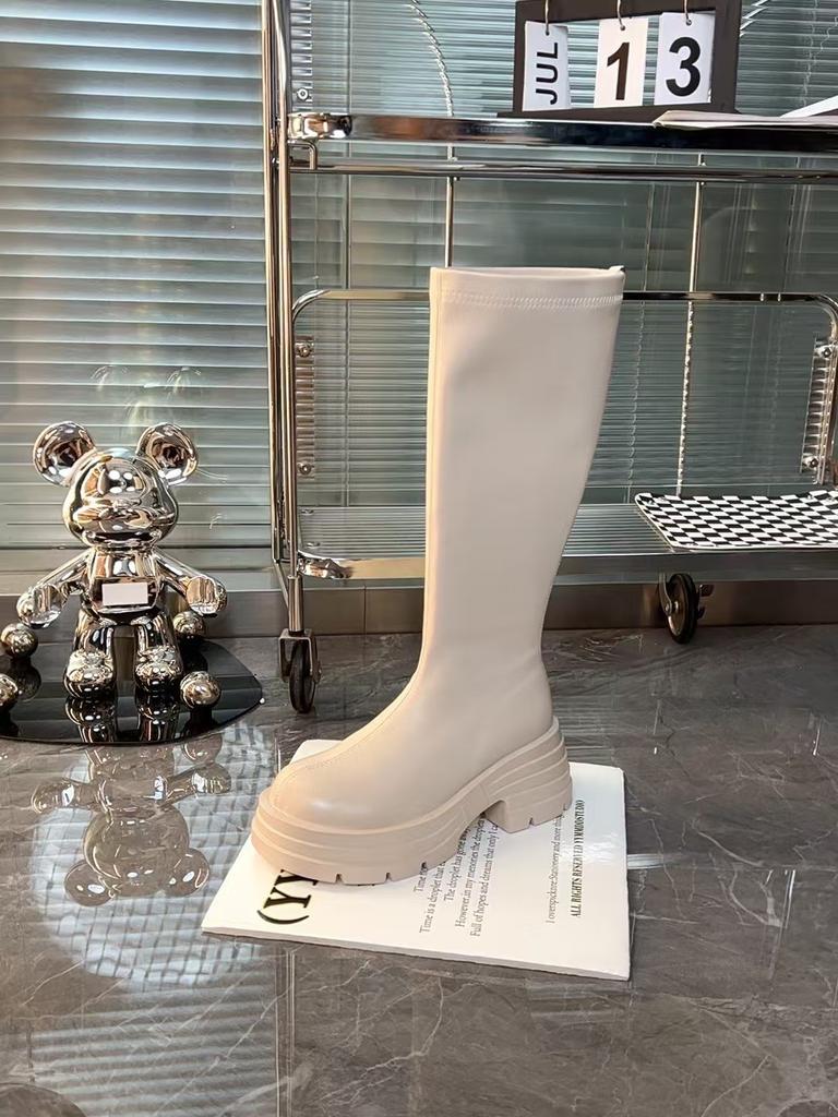 Small man but knee boots children 2025 autumn and winter Martin boots thick soles square heel round head