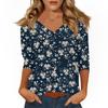 Women's Casual 3/4 Sleeve T-Shirts V-Neck Tops