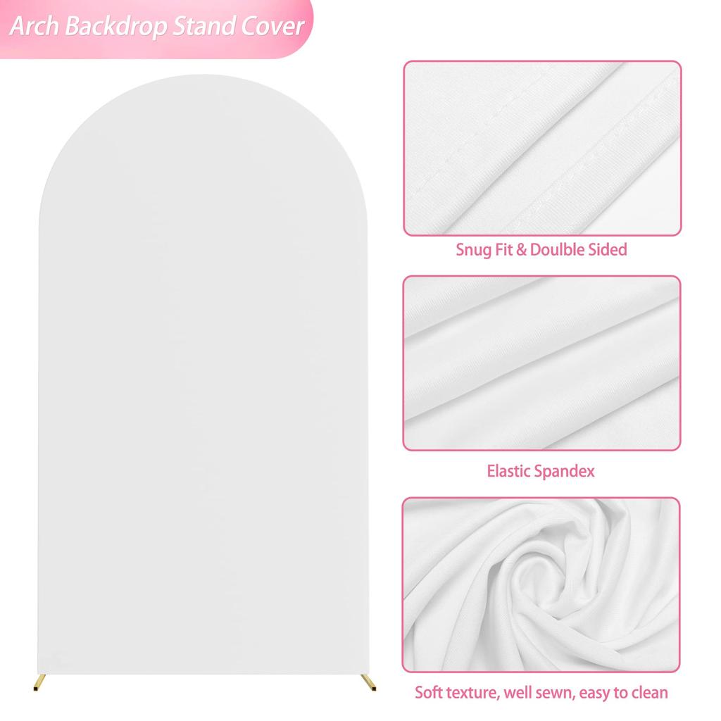 5FT 65x150cm U-Shape Backdrop Arch Frame Stand Elastic Cover for Wedding Ceremony Birthday Party