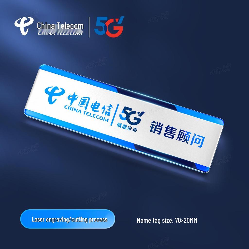 Stainless Steel Custom Mobile Telecom Employee ID Pin Badge