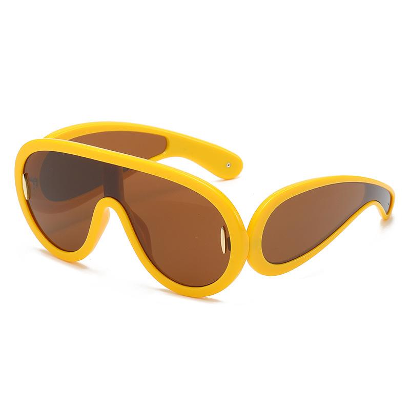 Fashion Futuristic Punk Hip-Hop Oversized One-Piece Sunglasses – Stylish Outdoor UV Protection Shades