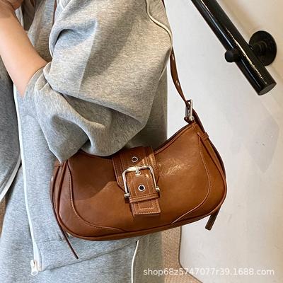 Textured Underarm Casual Bag 2025 New Fashion Trend Shoulder Bag Simple Handbag Retro Solid Color Messenger Bag