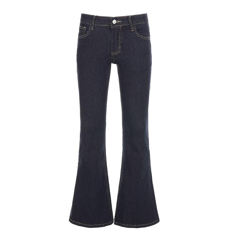 

American Retro Low-Rise Flare Jeans – Distressed Hot Girl Style for Spring/Autumn 2026 Small