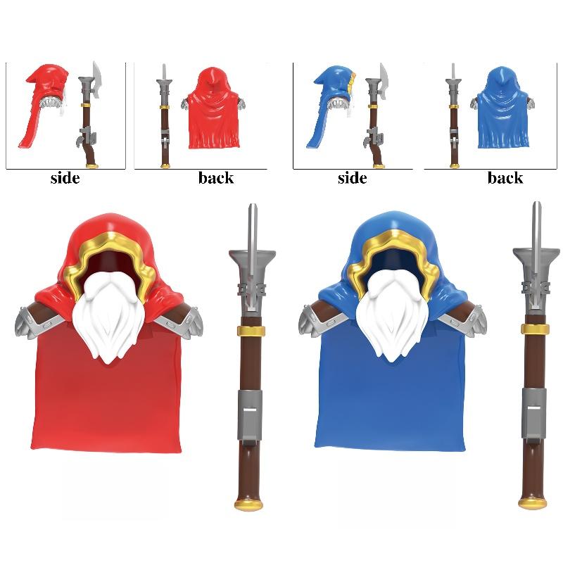 11Pcs Medieval Stormwind Soldiers Golden Knights Building Blocks Accessories Helmet Sword Weapons Action Figures Kids Toys Gifts