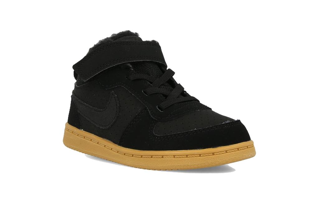 Kids' Sneakers Nike Mid Slip Resistant, Abrasion Resistant, Thermal Mid top Toddler Shoes Black Fleece Lined
