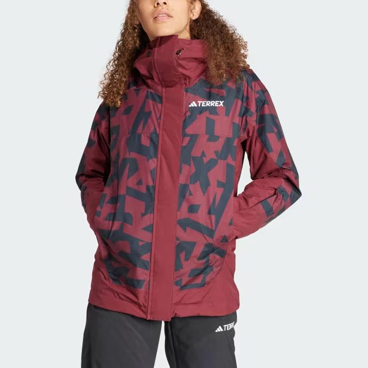 Adidas Terrex Xperior 2L Insulated Rain.Rdy Graphic Jacket Women Jacket Shadow-Red IB1070