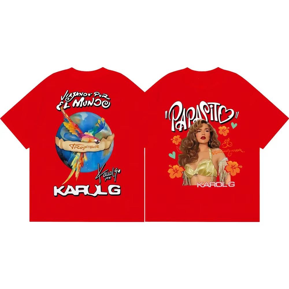Karol G Tropicoqueta Tour 2026 Double Sided Graphic T Shirts Fashion Y2k Streetwear TShirt Unisex Unisex Casual Oversized TShirts