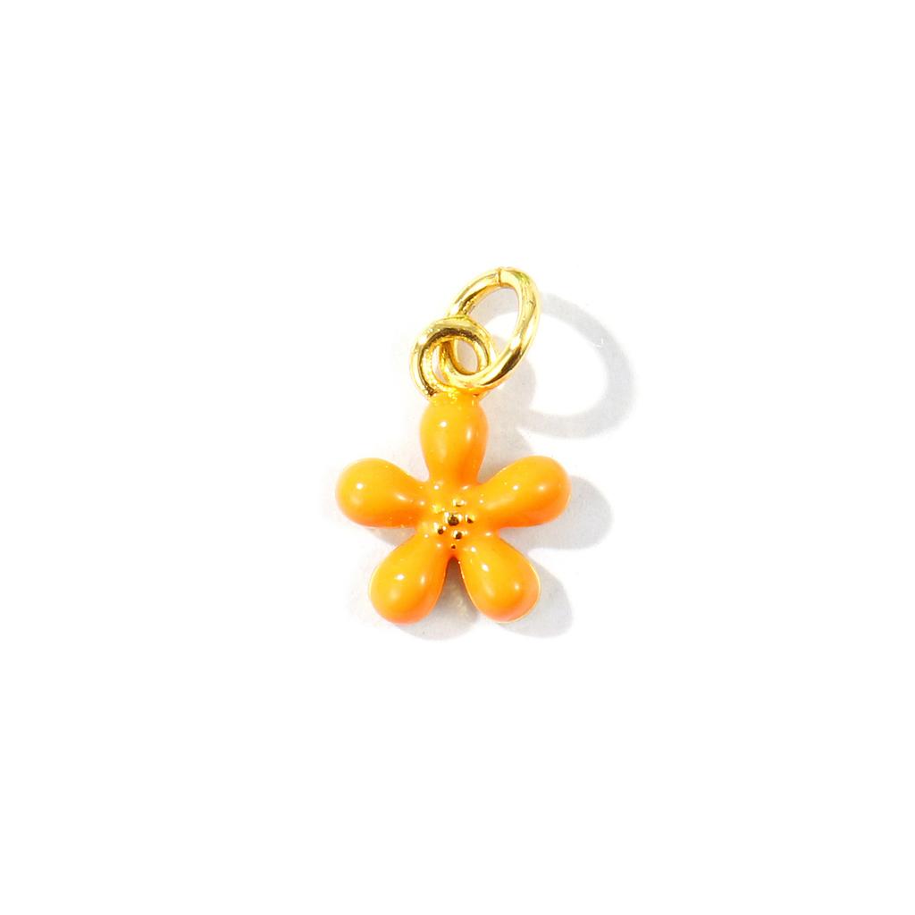 2pcs Mini Flower Charms Multicolor Enamel Brass 18K Gold Plated Pendants For DIY Necklace Earrings Jewelry Findings 14x9mm