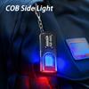 Multifunctional LED Flashlight Keychain Rechargeable Mini Torch with COB Work Light Keyring Torch Camping Walking Pocket Lamp