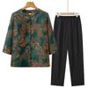Stylish Summer Round Neck Shirt & Outfit Set for Middle-aged and Elderly Women