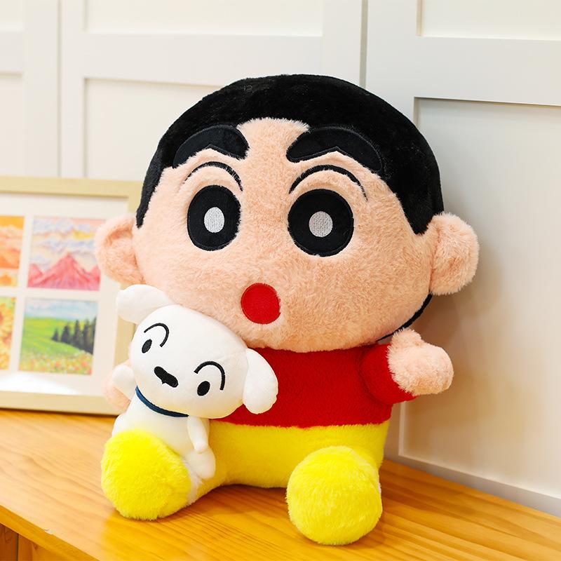 

Crayon Shin Hug Dog Plush Toy Cute Little White Dog Doll Children s Birthday Gift Sleeping Pillow 35 cm 0.5kg