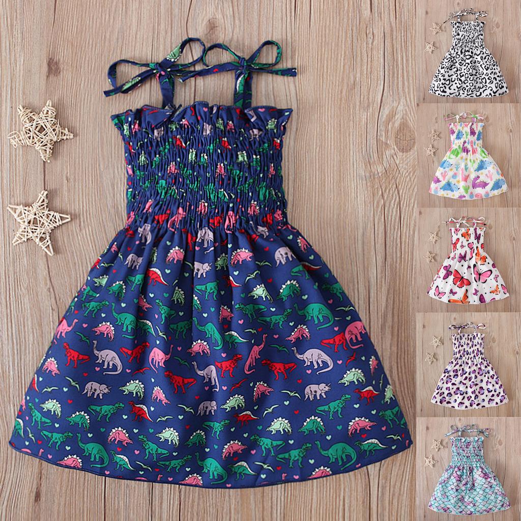 Kid Girl's Strap Suspender Solid Color Dress Skirt