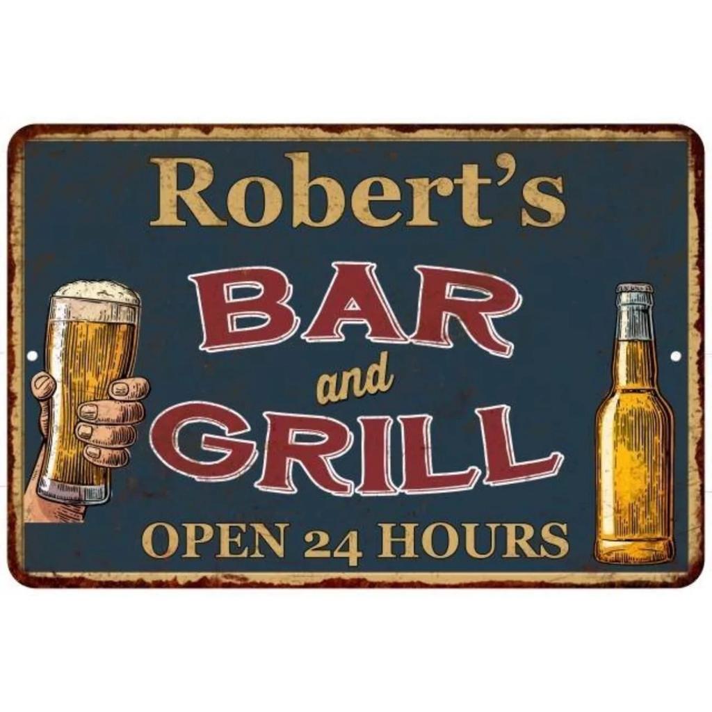 Cartello Metallico Personalizzato Retro Bar Grigliata Pub Man Cave Decorazione Murale