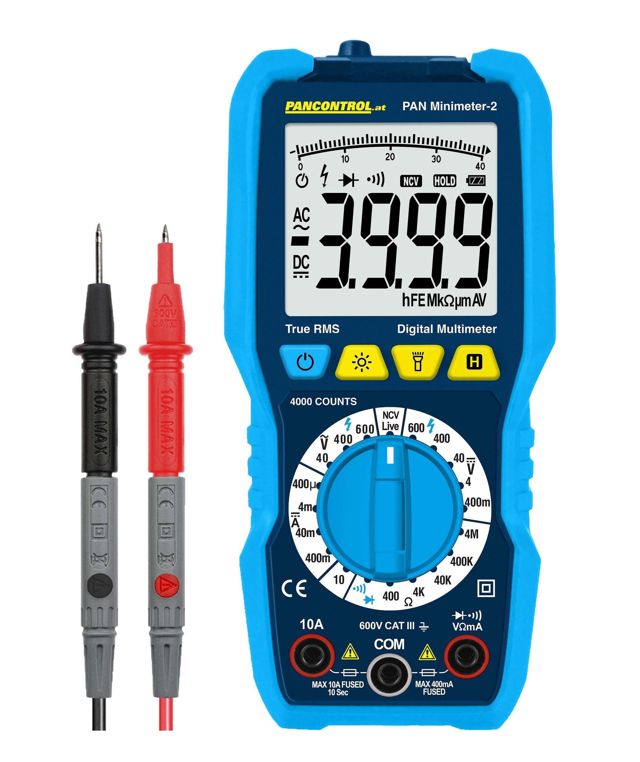 Digitalmultimeter mit berührungslosem Spannungsprüfer Digital-Multimeter 600V Cat III Pancontrol