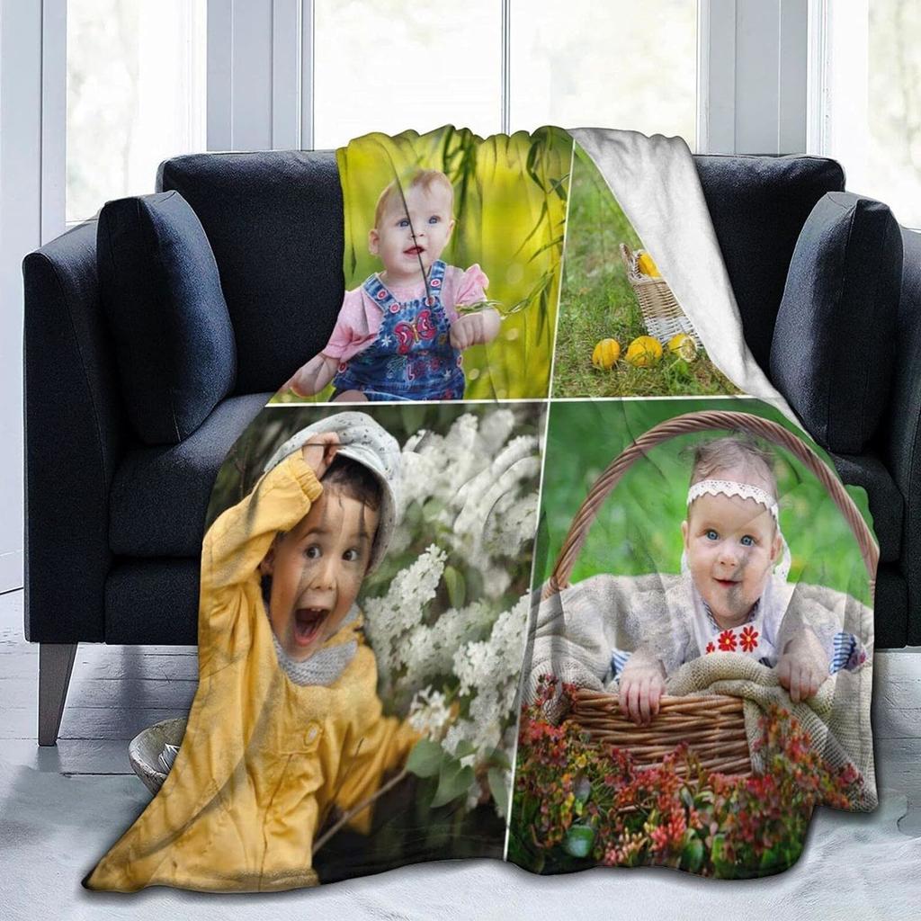 Blanket With Po Text Blanket Adult Children'S Birthday Christmas Halloween Flannel Blanket