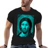Jesus Icon Blue TShirt Minimalist Graphic Tee Shirt