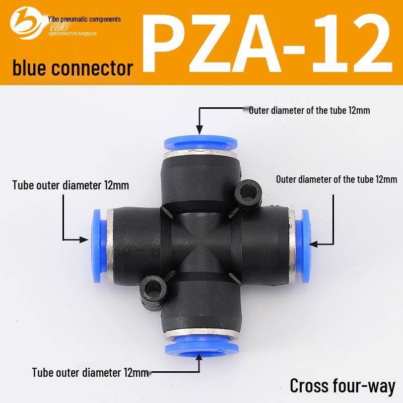 Wirtschaftlicher blauer pneumatischer Schnellkuppler: Gerade, T-Stück, Vierweg, Fünfweg, Reduzierstück für PU/PE/PY/PZA/PK/PV
