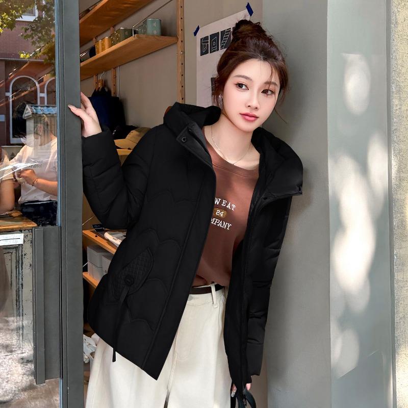 Winter New Cotton-padded Clothes Cotton-padded Clothes Hooded Versatile Loose and Thin Cotton-padded Jackets Simple Women's Jackets