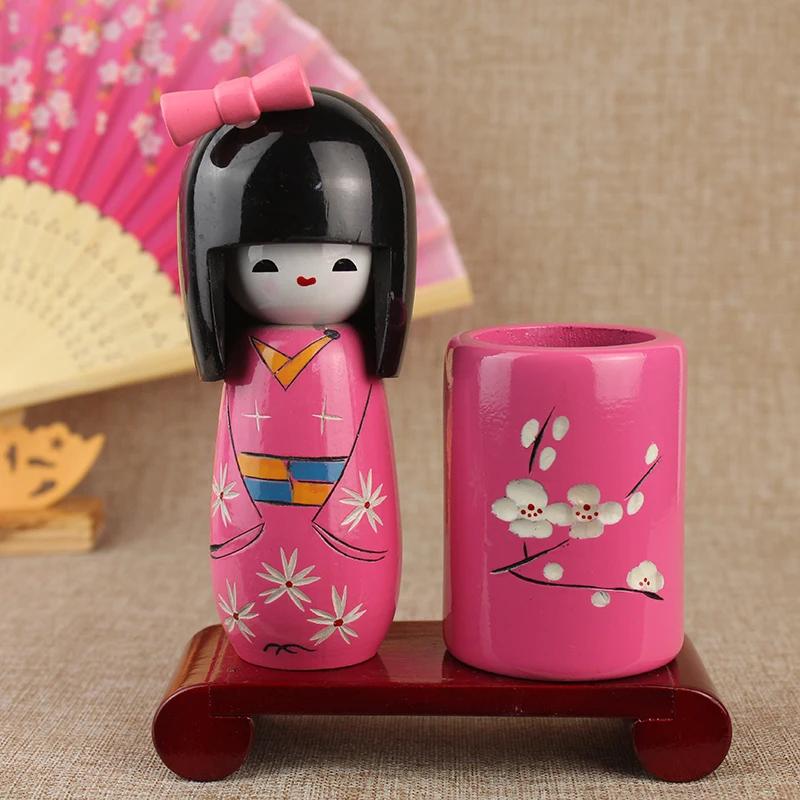 Japanese Puppet Doll Kimono Sakura Cartoon Dolls Home Decoration Cuisine Sushi Restaurant Ornament Girl Cute Desktop Gift 1/3Pcs