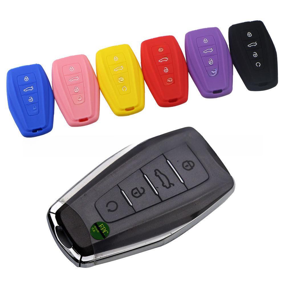 Silicone Key Case for Geely 4-Button Models: Jiaji, Binyue, Dihao GL, Arrow (Remote Start)