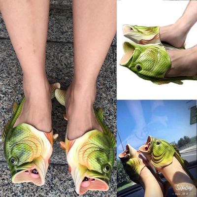 Pair of Shoes Creative Handmade Fish Shape Sandals Slippers Beach Shoes